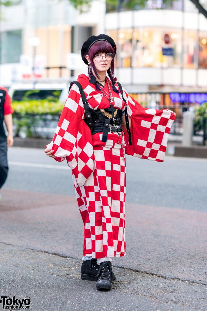 dama desenli kimono